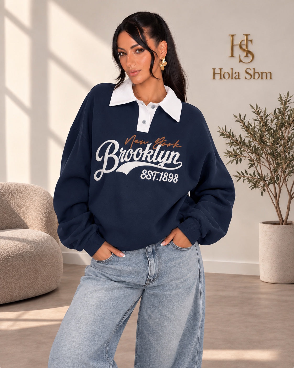 Felpa Brookelle Blu navy